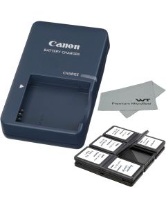 Canon CB-2LV Charger for Canon NB-4L Li-ion Battery compatible with Canon PowerShot SD40 SD30 SD200 SD300 SD400 SD430 SD450 SD600 SD630 + Bonus Items!